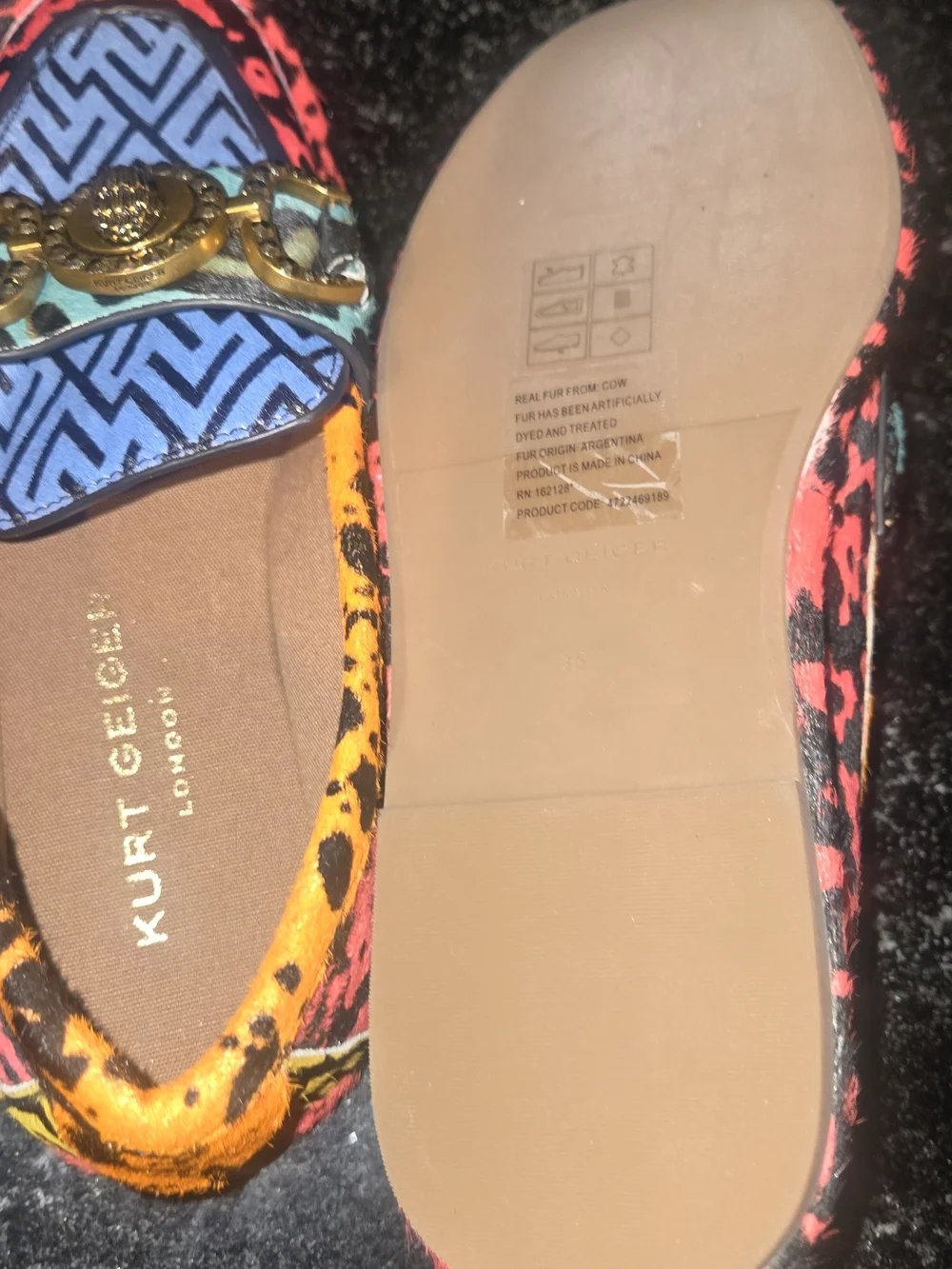 Kurt Geiger Multicolor Loafers in Blue, Red, Orange and Gold